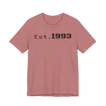 Est. 1993 Unisex Jersey Tee - Vintage Style Shirt, Birthday Gift, Casual Outfit, Celebration Top, Custom Year Shirt