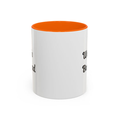 Black trim coffee mug with "World's Best Dad" accent print, 11oz or 15oz capacity, by Printify.