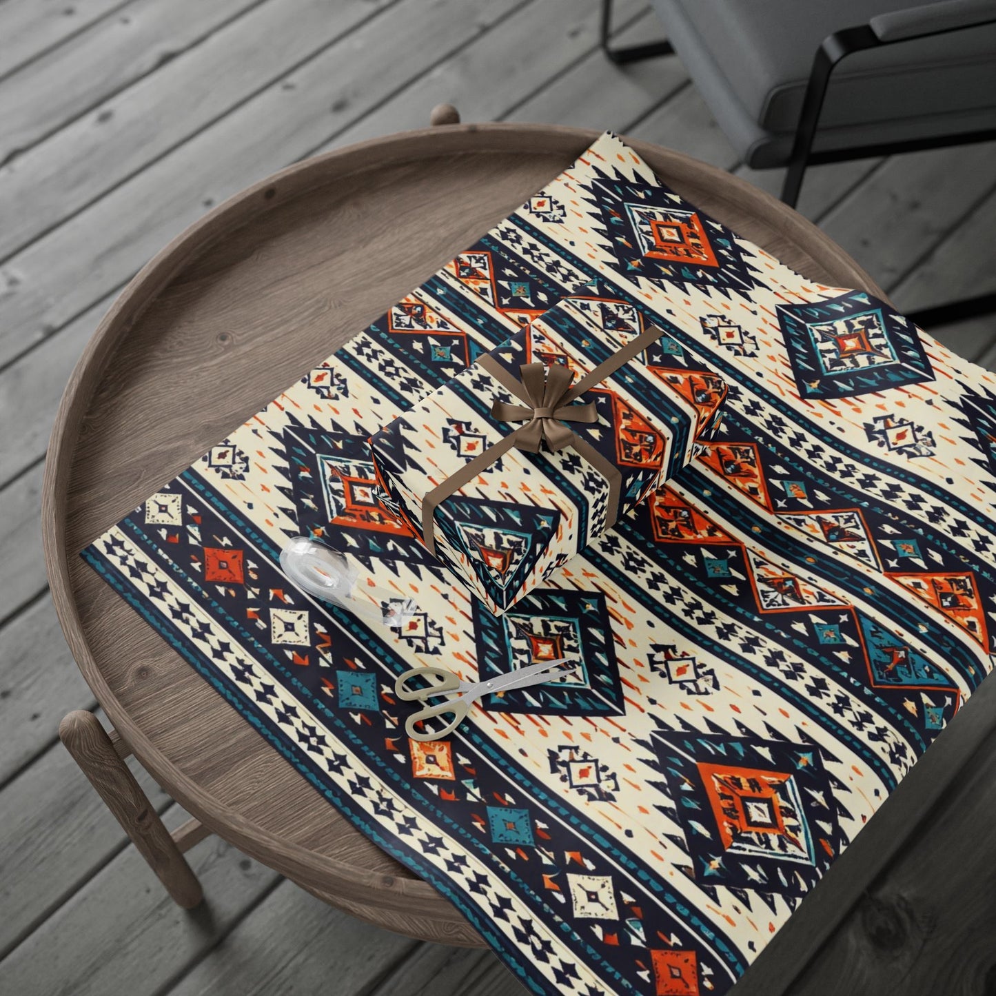Southwestern Aztec Pattern Wrapping Paper Roll — Rustic Tribal Gift Wrap