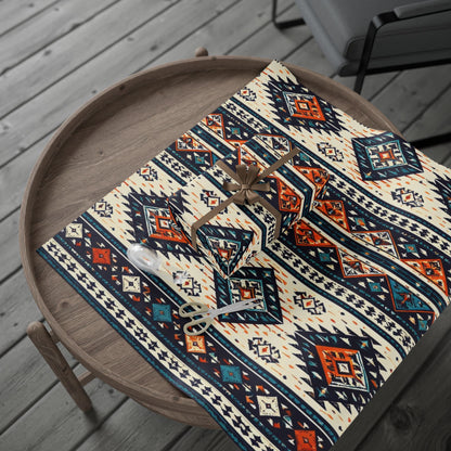 Southwestern Aztec Pattern Wrapping Paper Roll — Rustic Tribal Gift Wrap