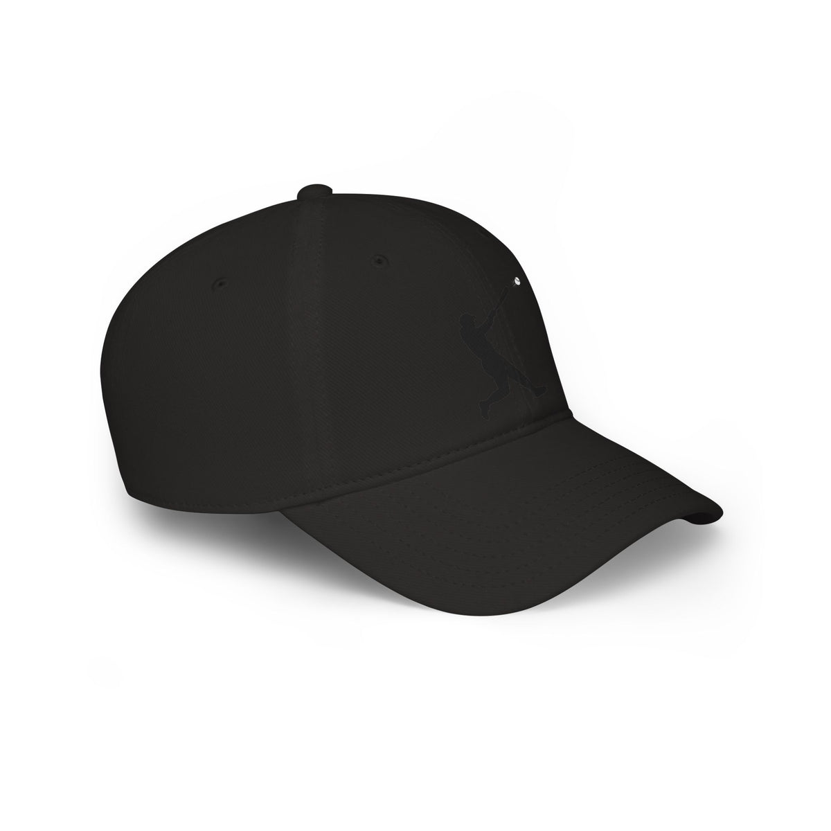 Silhouette Batter baseball cap by Printify featuring a classic hat design with a batter silhouette graphic.