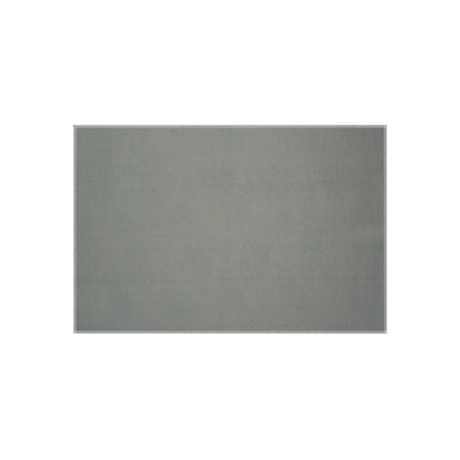 Gray outdoor waterproof rug designed for patios and decks, featuring a modern blanket-style pattern by Printify.