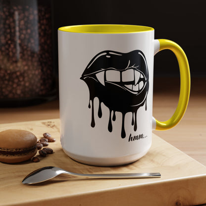 Dripping Lip Coffee Mug – "hmm..." Accent Ceramic Mug (11/15oz)