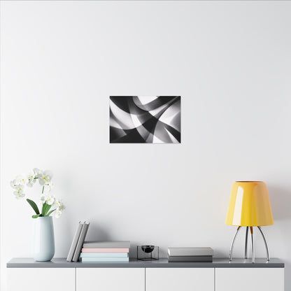 Abstract Black and White Swirl Matte Canvas