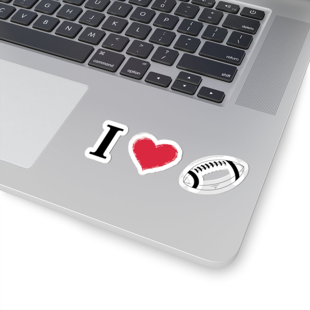 I  Football Kiss-Cut Sticker — Glossy Game-Day Laptop & Water Bottle Decal