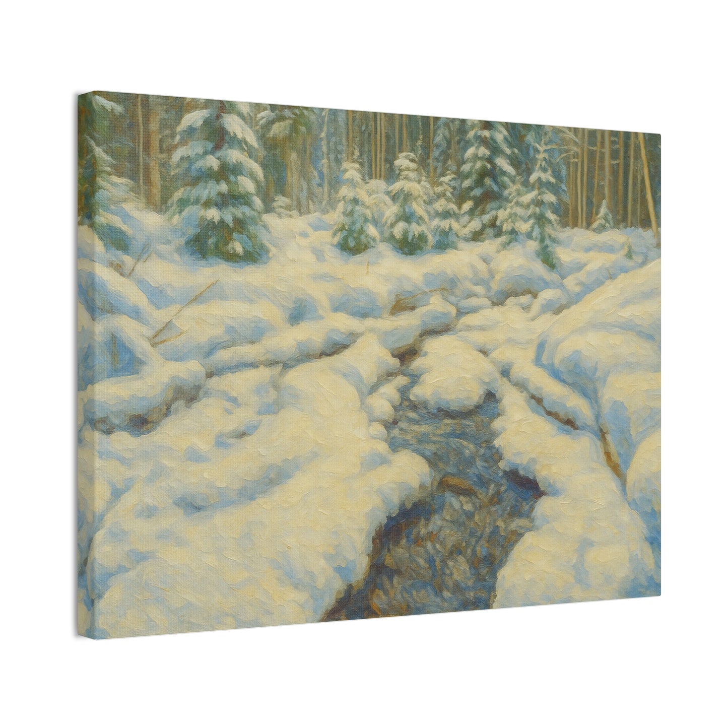 Winter Landscape Canvas Art, Nature Decor, Gallery Wall Art, Cozy Home Accent, Winter Wonderland Painting - TRV