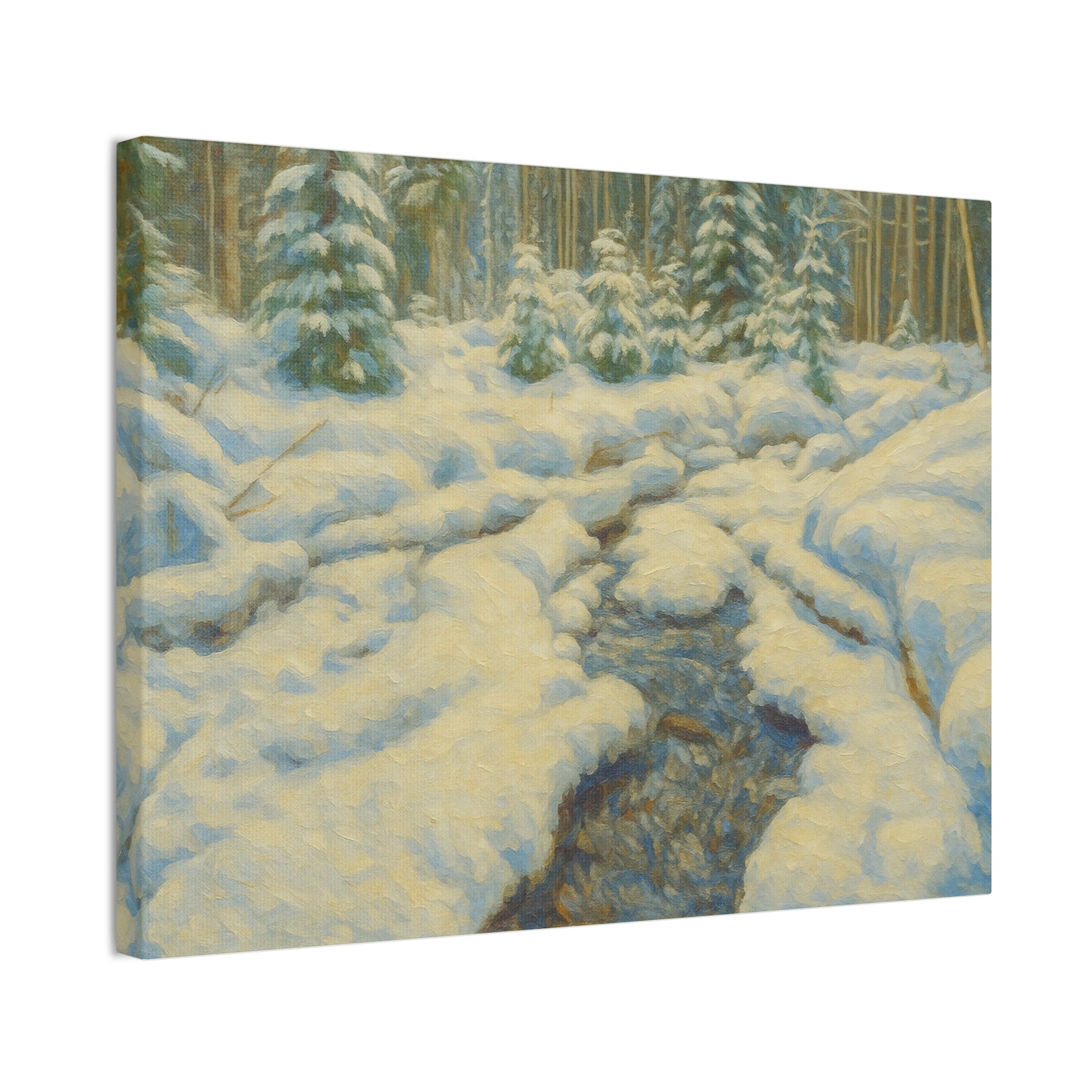 Winter Landscape Canvas Art, Nature Decor, Gallery Wall Art, Cozy Home Accent, Winter Wonderland Painting - TRV