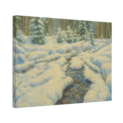 Winter Landscape Canvas Art, Nature Decor, Gallery Wall Art, Cozy Home Accent, Winter Wonderland Painting - TRV