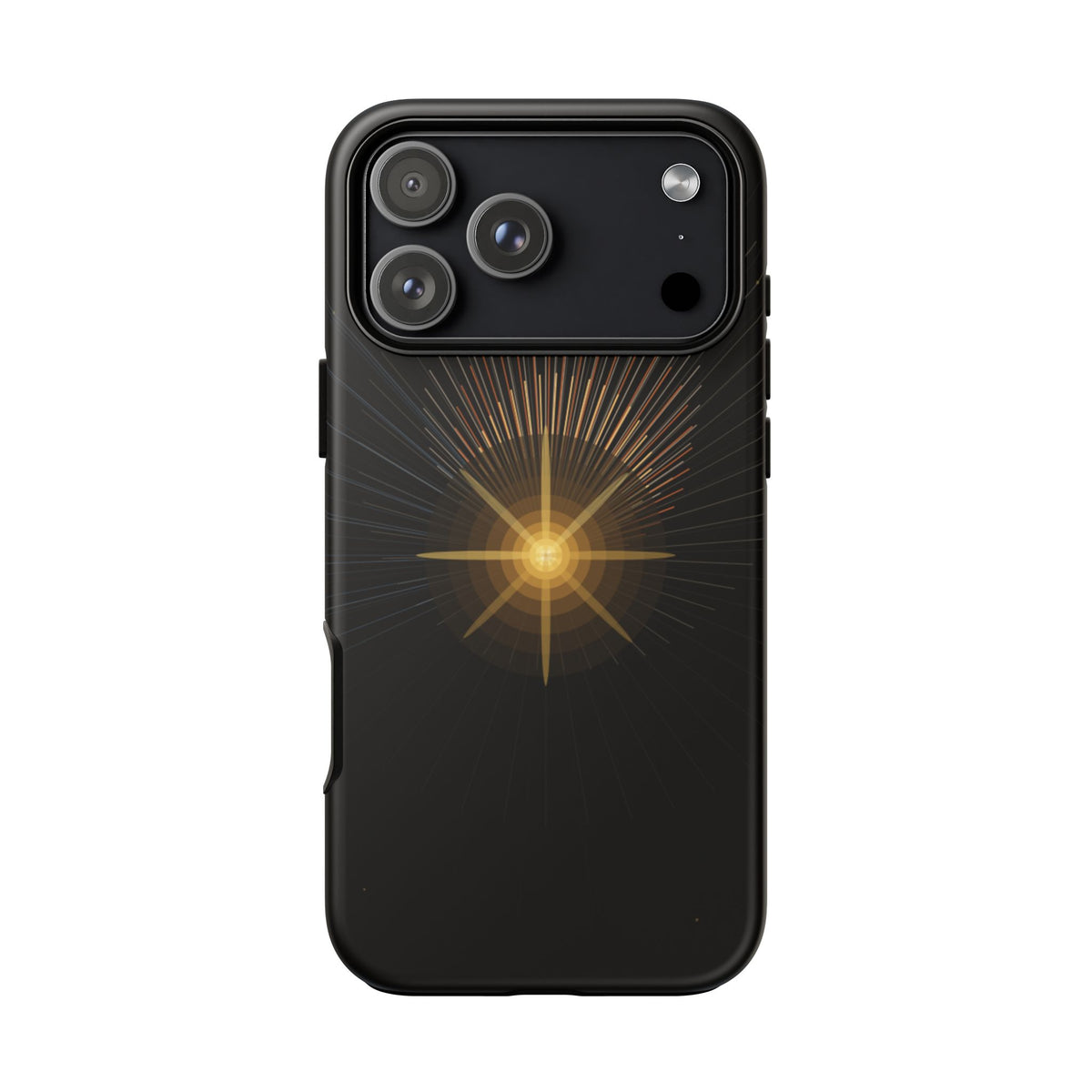 Radiant Star Tough Phone Case | Black & Gold Shockproof Cover