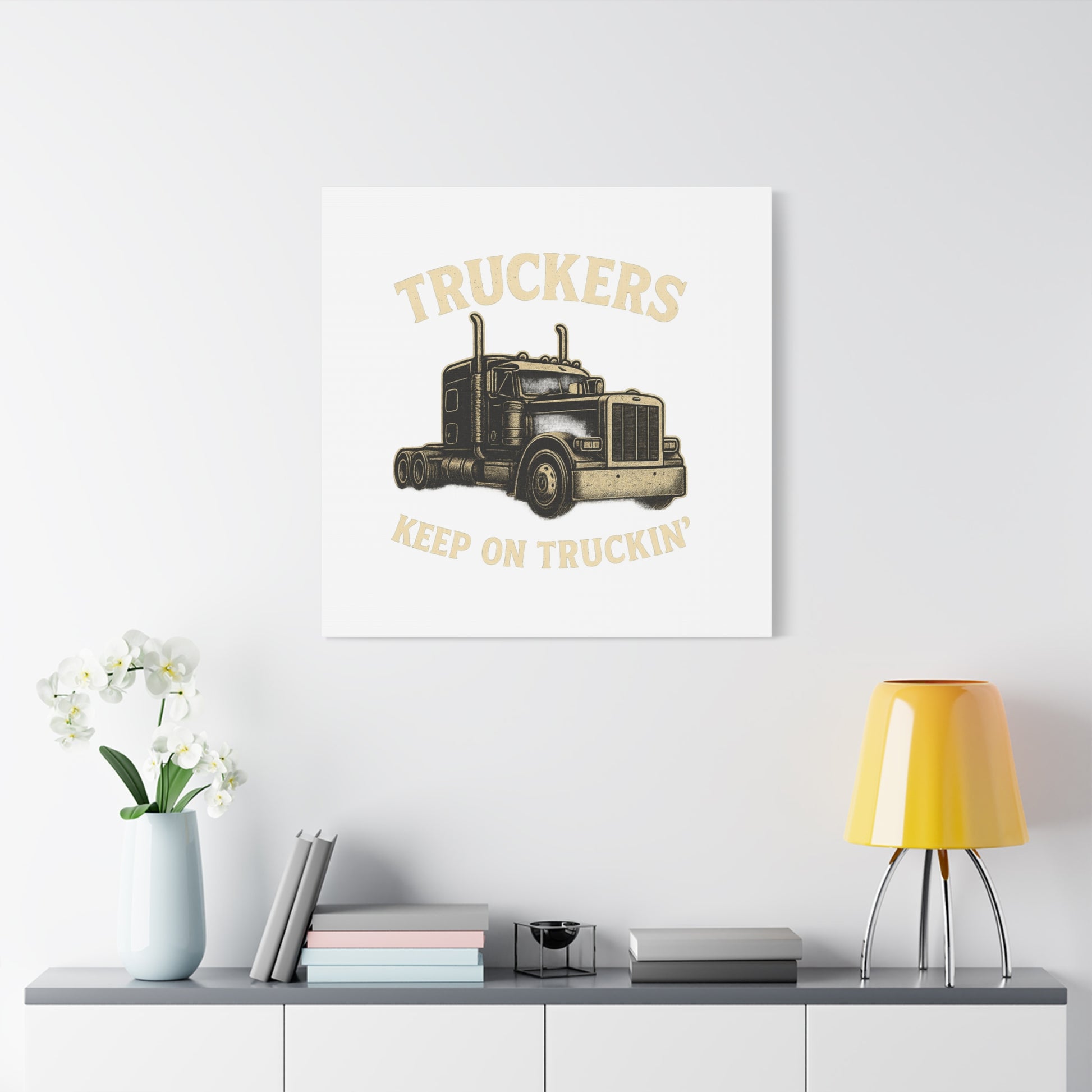 Truckers Canvas Wall Art, Keep on Truckin' Decor, Gift for Drivers, Trucking Artwork, Transportation Gift - TRV