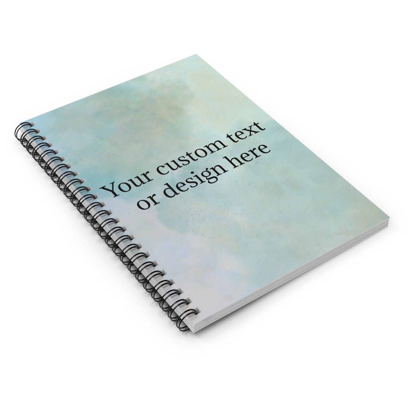 Custom Text Watercolor Cover Spiral Notebook | Ruled Journal - TRV