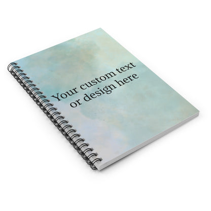 Custom Text Watercolor Cover Spiral Notebook | Ruled Journal - TRV