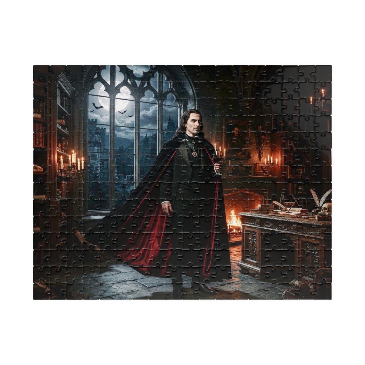 Gothic Vampire Castle Puzzle — Dark Fantasy Jigsaw (110/252/520/1014 pcs)