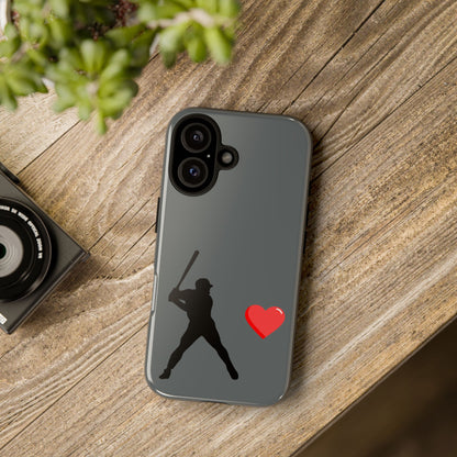 Printify Baseball Love phone case featuring a sports-themed design, durable protective case for sports fans and Father's Day gift.