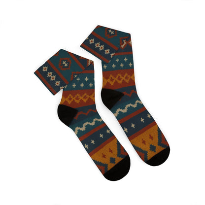 Southwestern Aztec Pattern Socks | Tribal Geometric Printed Socks
