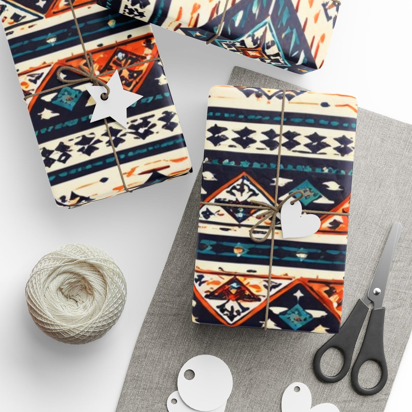 Southwestern Aztec Pattern Wrapping Paper Roll — Rustic Tribal Gift Wrap