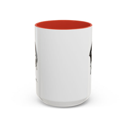 Black drip lips graphic coffee mug with bite detail, 11oz or 15oz size, designed by Printify featuring bold lip art.