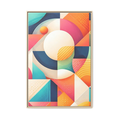 Colorful Geometric Abstract Art Matte Canvas Framed
