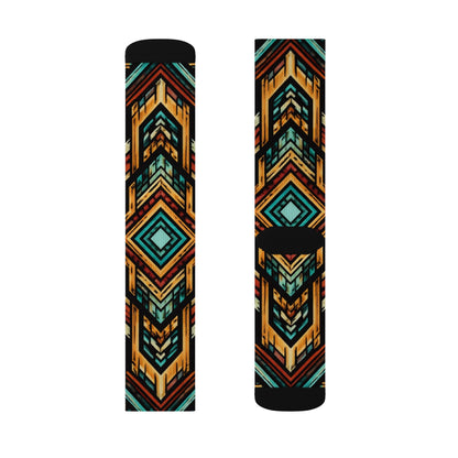 Southwestern Aztec Pattern Socks | Geometric Tribal Print