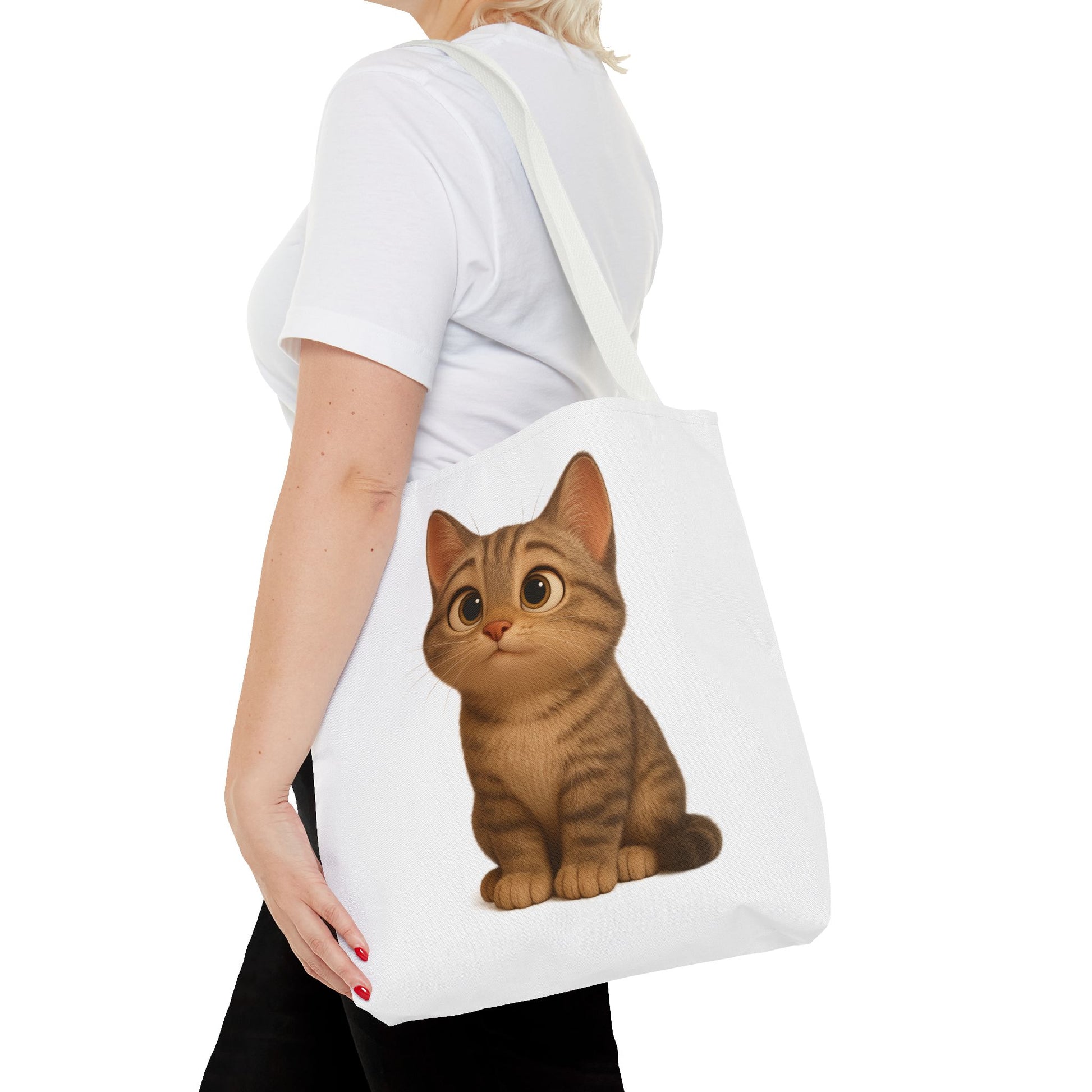 Cute Cat Tote Bag - Perfect for Animal Lovers, Eco-Friendly Carryall, Beach Bag, Shopping Tote, Gift for Cat Owners - TRV