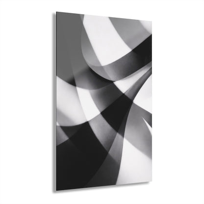 Abstract Black and White Geometric Acrylic Print | Wall Art French Cleat Hanging