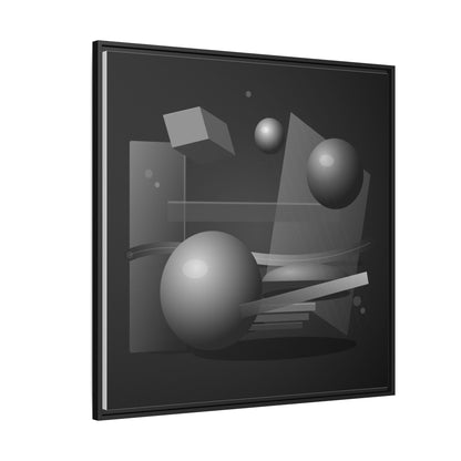 Monochrome Geometric Spheres Canvas Framed Wall Art | Matte Print