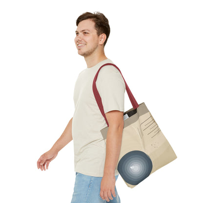 Abstract Neutral Waves Tote Bag | Geometric Circle Pattern