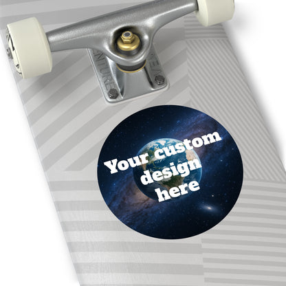 Custom Earth Space Design Round Sticker | Vinyl Circle Decal - TRV
