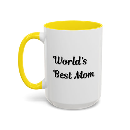 World's Best Mom Accent Coffee Mug - 11oz & 15oz - Perfect Gift for Mother's Day