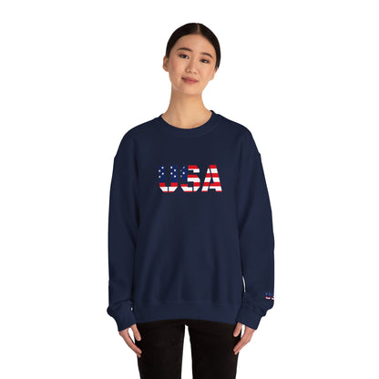 USA Flag Unisex Crewneck Sweatshirt, Cozy Apparel, Casual Wear, Independence Day Gift, Americana Style