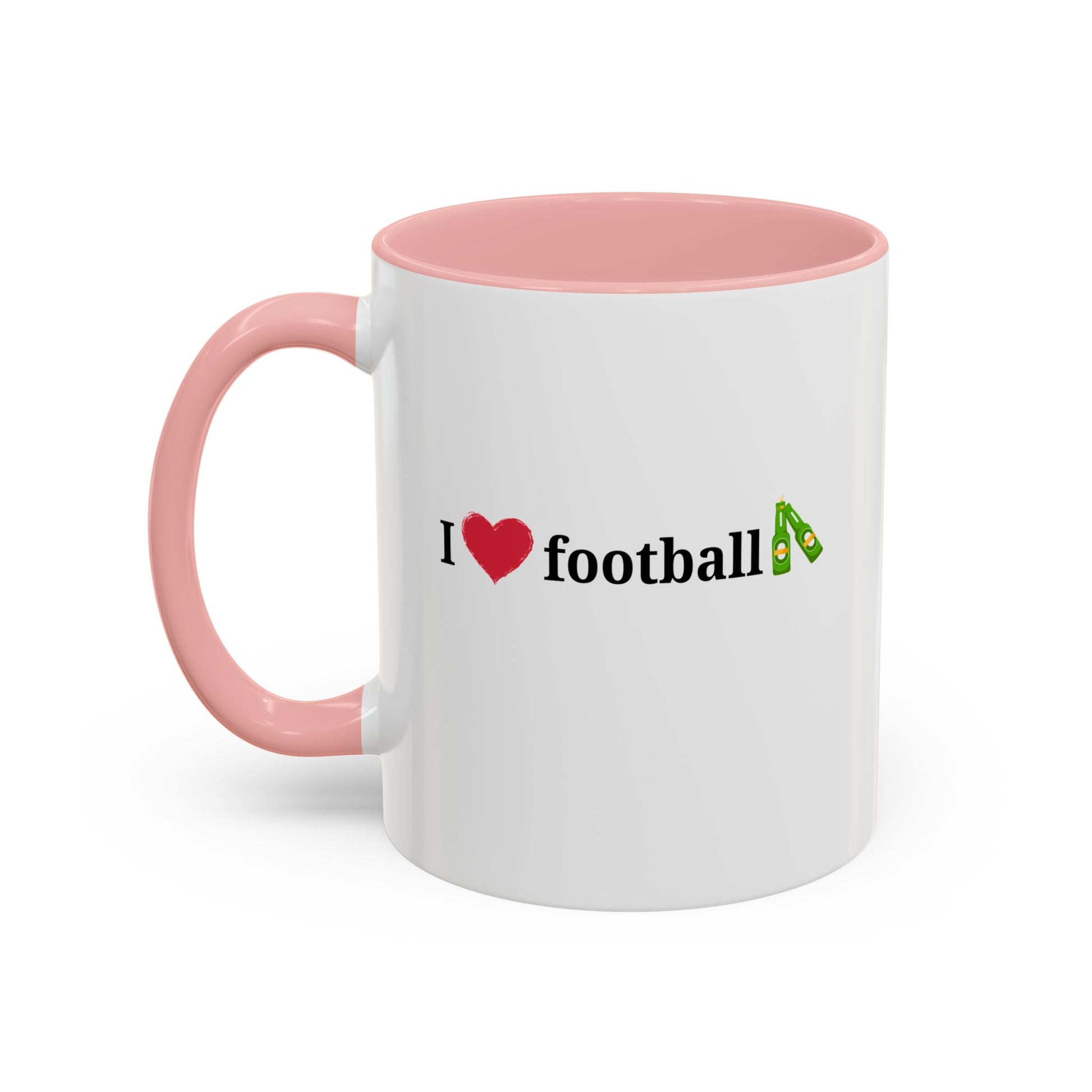 I Love Football Accent Coffee Mug, Perfect Gift for Sports Lovers, Football Enthusiasts, Unique Mug for Game Days, Home or Office Decor - TRV