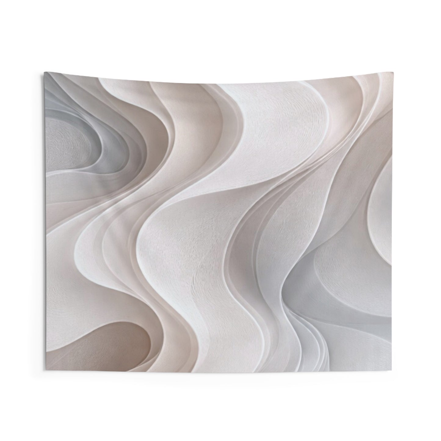 Abstract Neutral Wave Tapestry — Modern Minimalist Wall Art