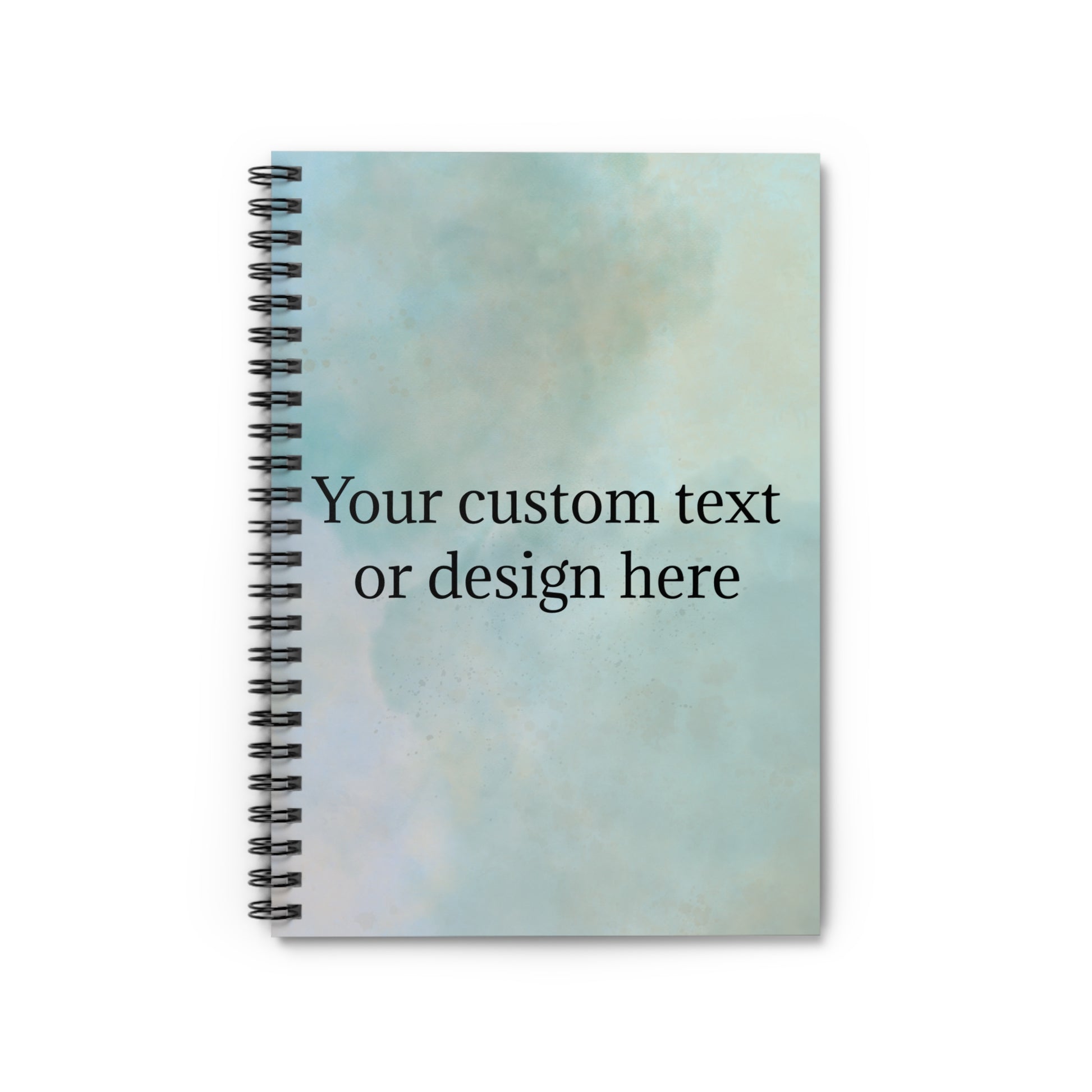 Custom Text Watercolor Cover Spiral Notebook | Ruled Journal - TRV