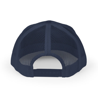 Vintage baseball snapback trucker cap with batter silhouette design, featuring a classic brim and adjustable strap.