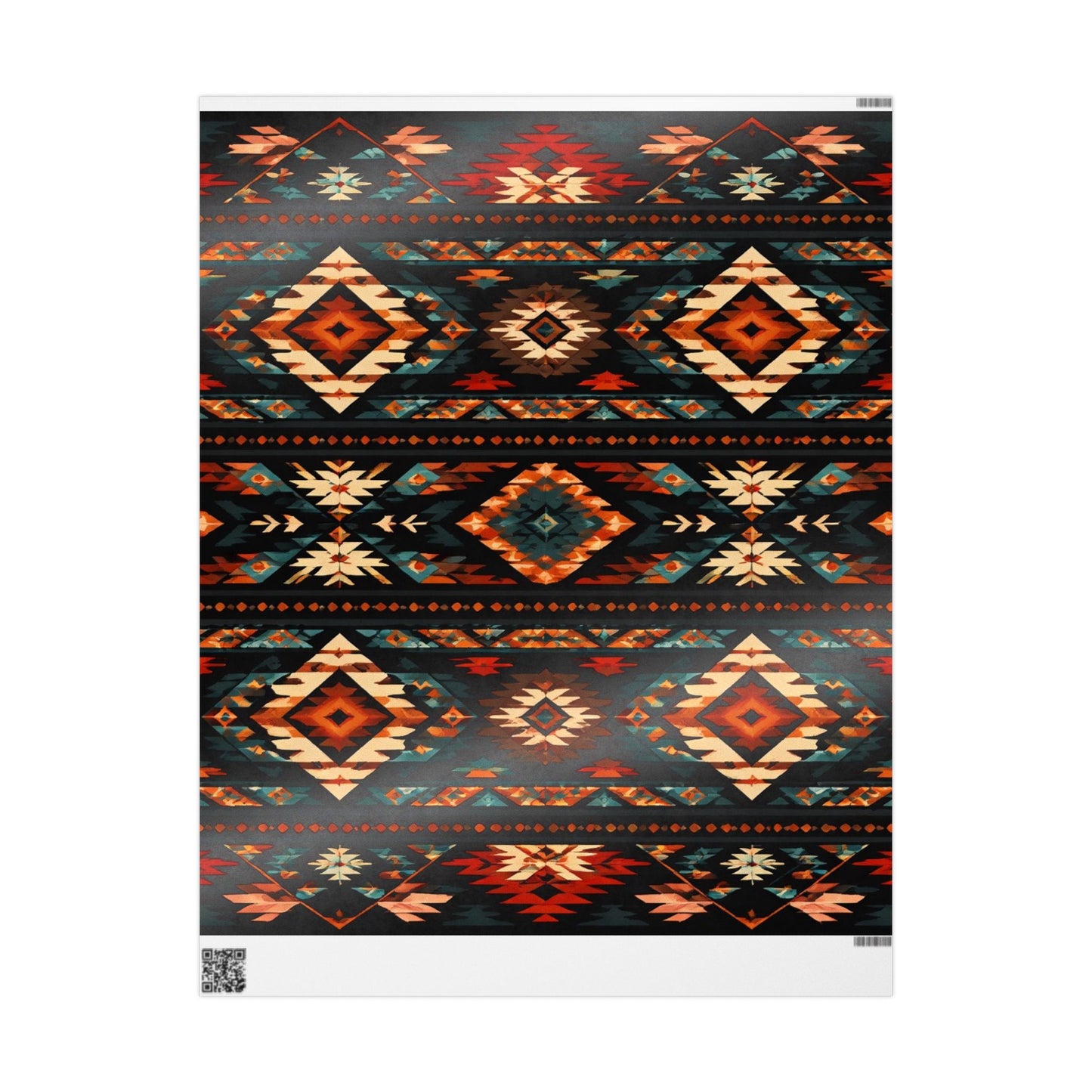Southwestern Geo Pattern Wrapping Paper Roll — Rustic Aztec Gift Wrap