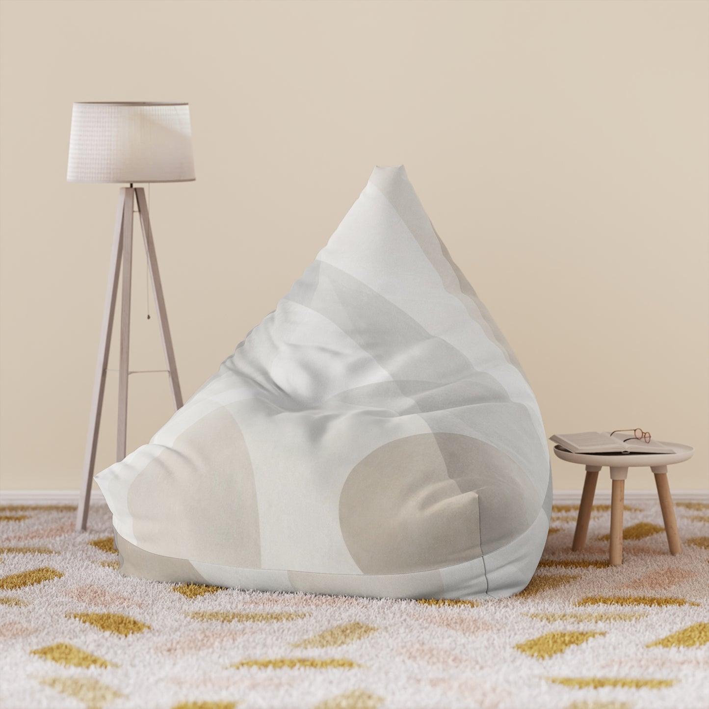 Neutral Geometric Pattern Bean Bag