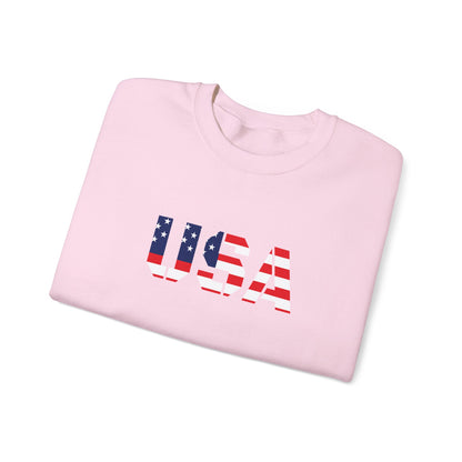USA Flag Unisex Crewneck Sweatshirt, Cozy Apparel, Casual Wear, Independence Day Gift, Americana Style