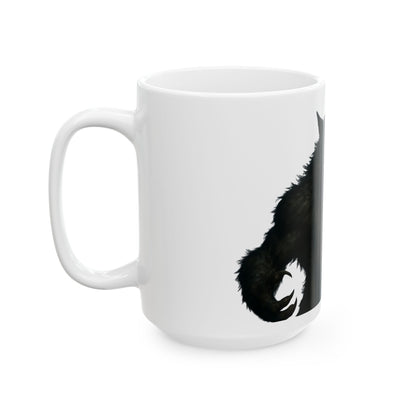 Werewolf Graphic Ceramic Mug, Unique Gift for Animal Lovers, Halloween Decor, Coffee Cup, 11oz 15oz Sizes Available - TRV