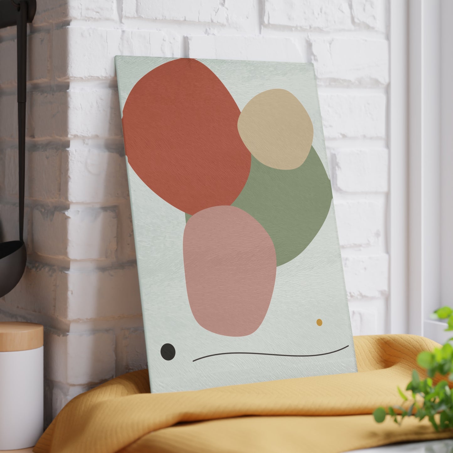 Abstract Organic Shapes Glass Cutting Board | Modern Minimal Kitchen Décor