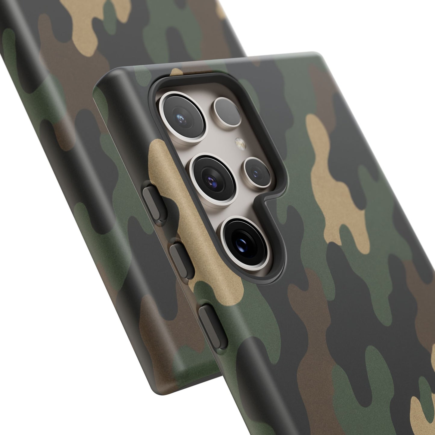 Camouflage tough phone case by Printify with rugged camo design providing durable protection for smartphones.
