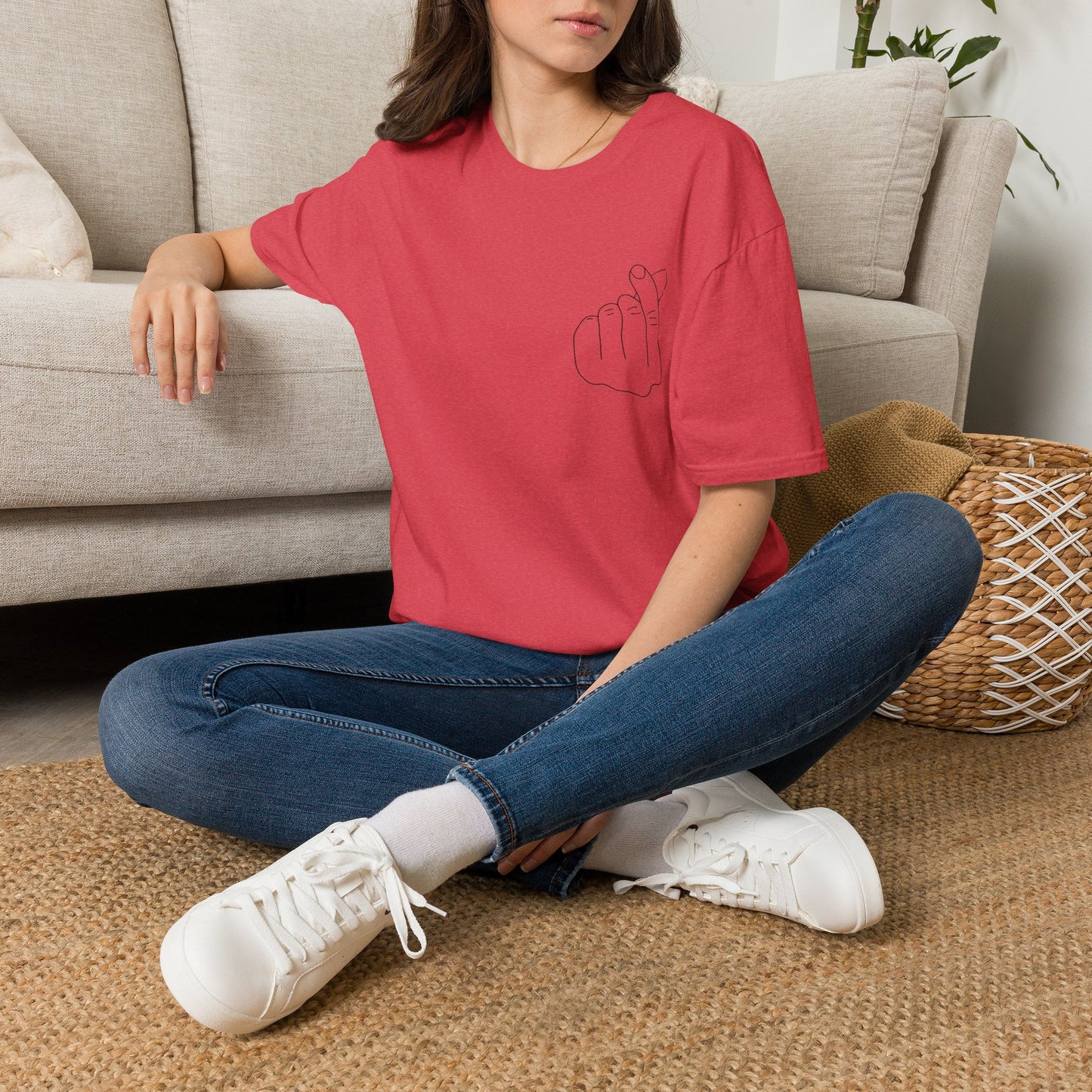 Trendy Unisex Softstyle T-Shirt with Love Hand Gesture Design