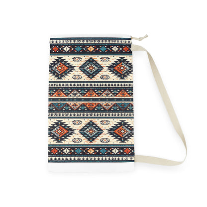 Boho Tribal Print Laundry Bag — Cotton Drawstring Laundry Tote