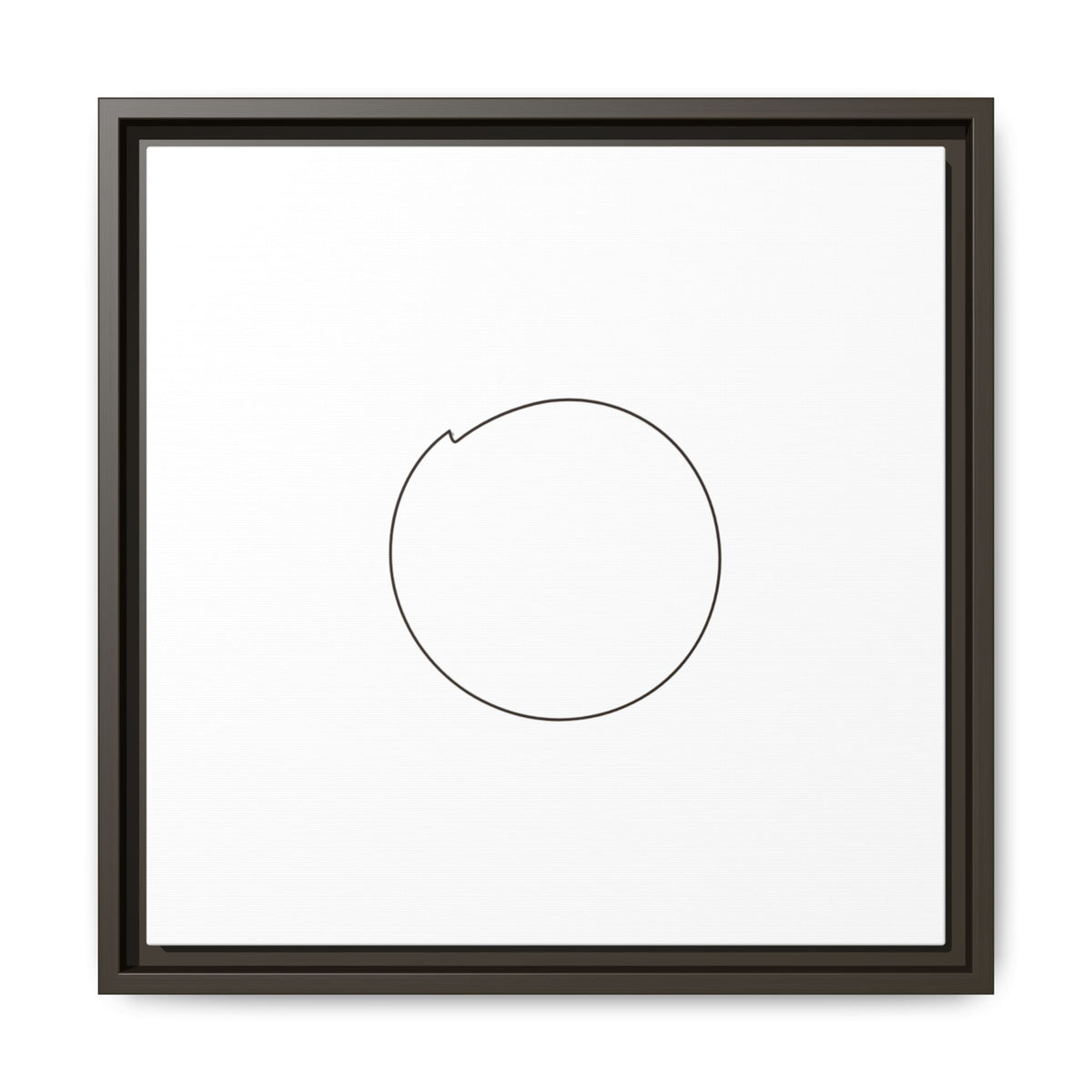 Framed matte canvas wall art featuring a minimal circular line design, by Printify, showcasing modern abstract decor.