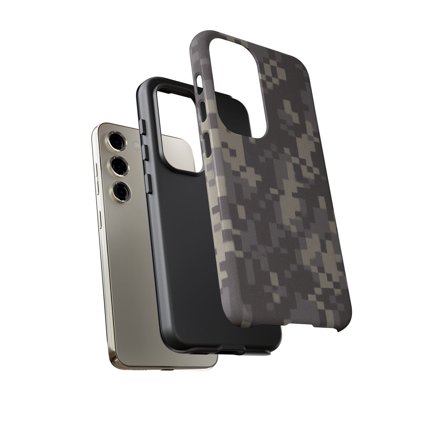 Digital camouflage tough phone case by Printify, rugged protective cover for smartphones with a durable camo design.