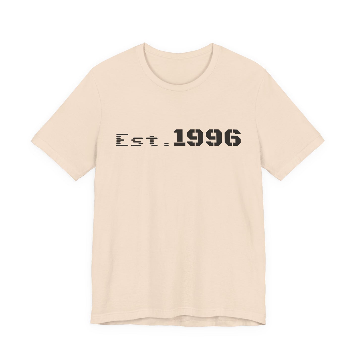 Vintage Est. 1996 T-shirt by Printify featuring a classic birthday birth year design on a casual tee.