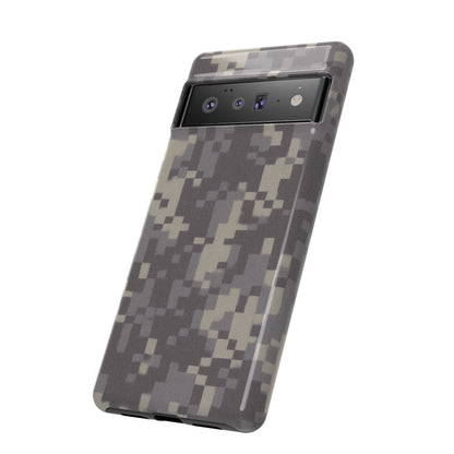 Digital camouflage tough phone case by Printify, rugged protective cover for smartphones with a camouflage design.