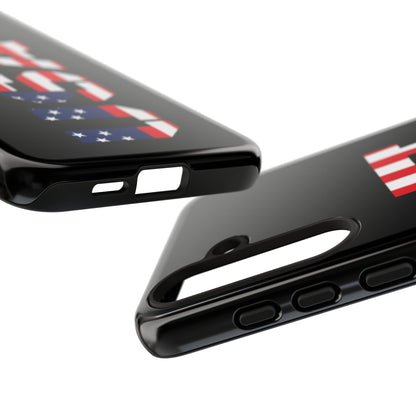 USA patriotic American flag tough phone case by Printify with bold flag design and durable protective features.