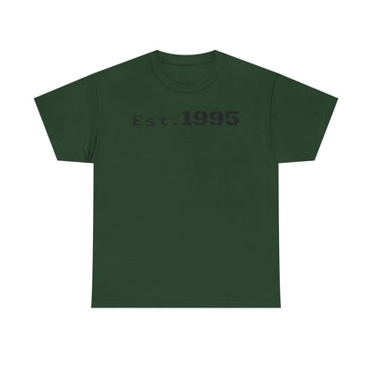 Unisex Heavy Cotton Tee - Est. 1995, Vintage Birthday Gift, Customizable Tee, Retro Unisex Shirt, Casual Everyday Wear
