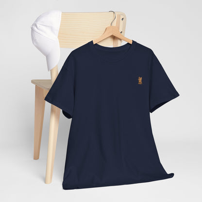 Brown kitten graphic T-shirt for cat lovers, featuring a cute cat design on a comfortable cotton tee.