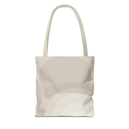 Neutral Abstract Circle Pattern Tote Bag | Minimal Beige AOP Canvas
